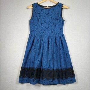 Francesca's Blue Lace Fit & Flare Dress Small NWT Sleeveless Cocktail A-Line